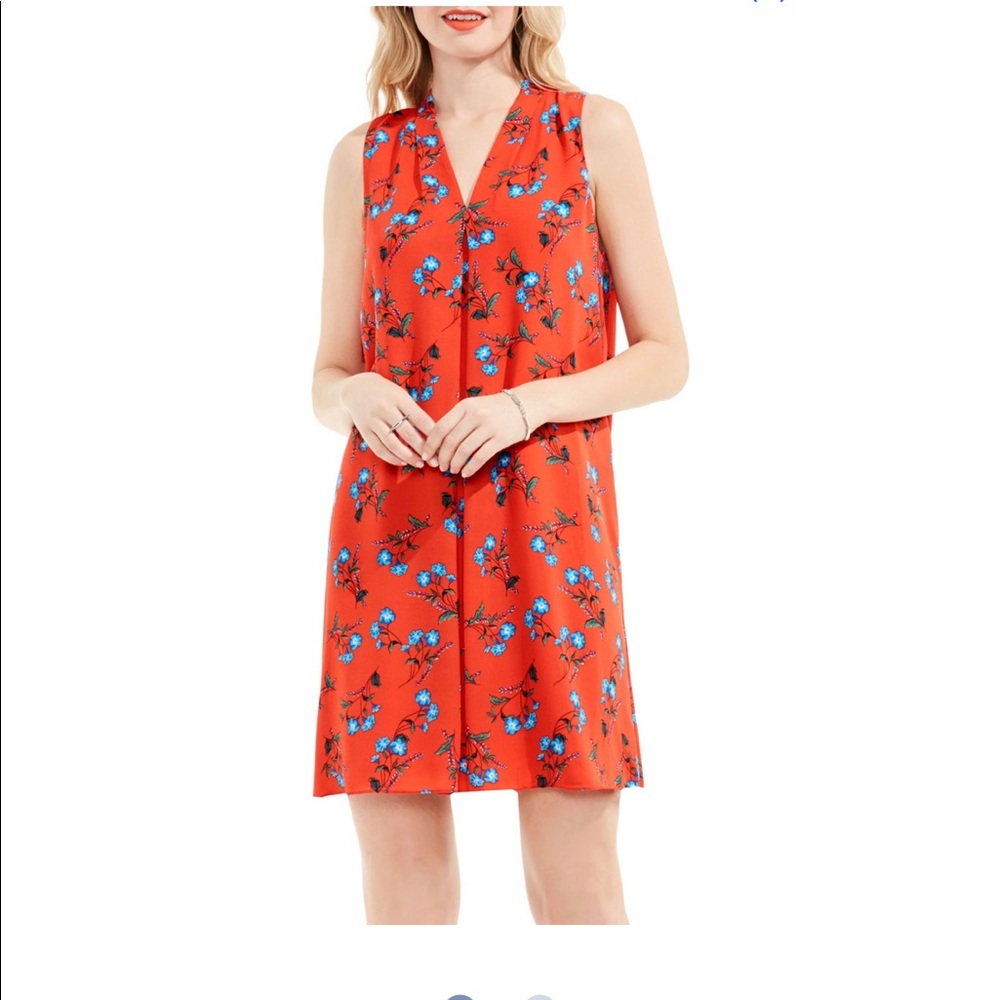 Vince Camuto tropical inverted pleat shift dress - Picture 1 of 12